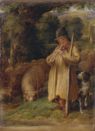 John Linnell - Shepherd Boy Playing A Flute.webp