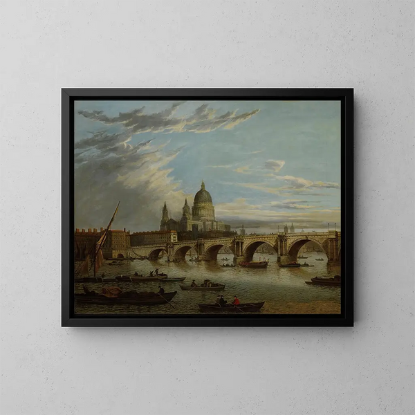 Vue du pont de Londres - John Paul — gerahmtes Bild an der Wand