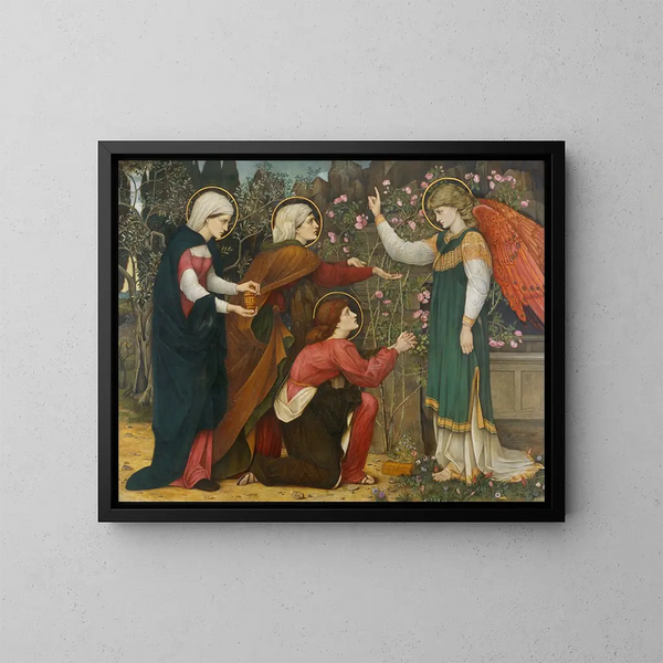 Warum suchen Sie den Lebenden bei den Toten? Luc 24, 5 - John Roddam Spencer Stanhope — gerahmtes Bild an der Wand