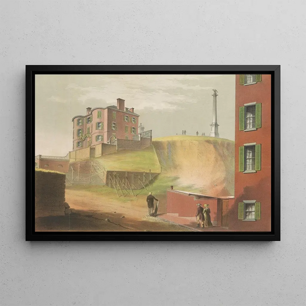 John Rubens Smith - Old Boston Beacon Hill with Mr Thurstons house from Bowdoin St.webp