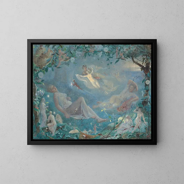 Titania endormie, Szene aus Ein Sommernachtstraum, Akt II, Szene II - John Simmons — gerahmtes Bild an der Wand