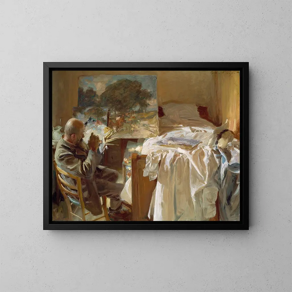 Un artista nel suo studio - John Singer Sargent — quadro incorniciato alla parete