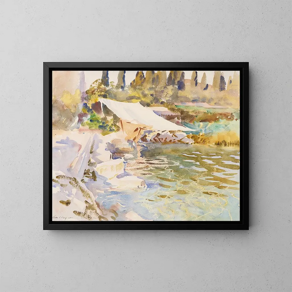 Lac de Garde - John Singer Sargent — gerahmtes Bild an der Wand