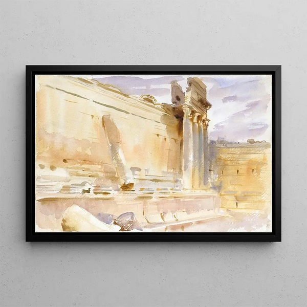 Tempio di Bacco a Baalbek - John Singer Sargent — quadro incorniciato alla parete