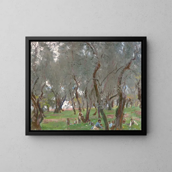 Der Olivenhain - John Singer Sargent — gerahmtes Bild an der Wand