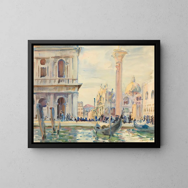 La Piazzetta - John Singer Sargent — gerahmtes Bild an der Wand