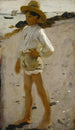 Junge Junge am Strand Skizze für Austernsammler von Cancale - John Singer Sargent — Ansicht des Kunstwerks