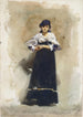 Junge Frau mit schwarzem Rock - John Singer Sargent — Ansicht des Kunstwerks