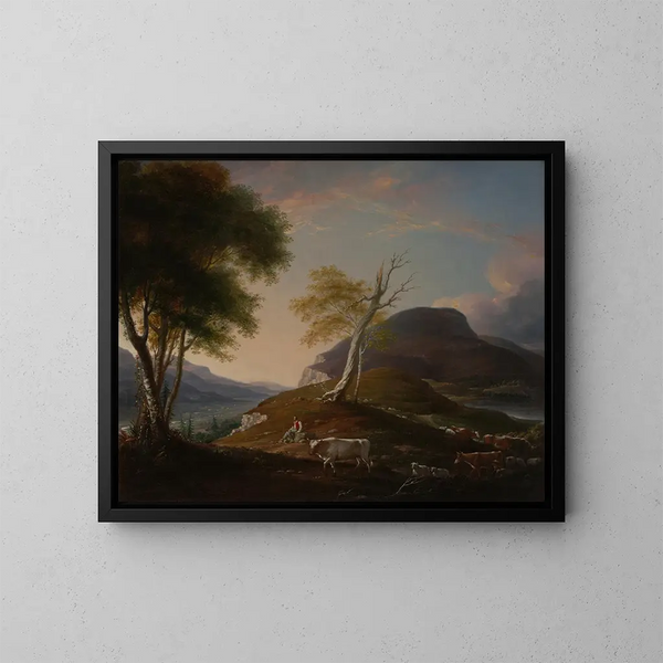 Vista sulla montagna ovest vicino a Hartford - John Trumbull — quadro incorniciato alla parete