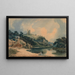 Knaresborough painting on the River Nidd, Yorkshire - John Varley — framed artwork on a wall
