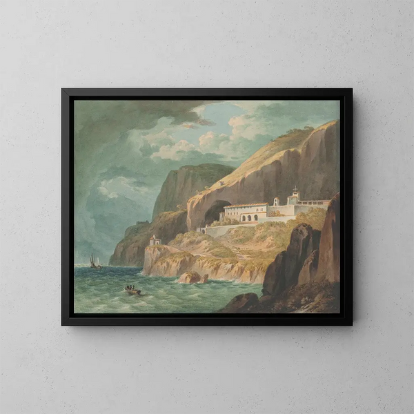 Un convento ad Amalfi vicino a Salerno, Italia - John Warwick Smith — quadro incorniciato alla parete