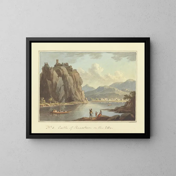 Château de Schrecstein sur l'Elbe - John Warwick Smith — quadro incorniciato alla parete