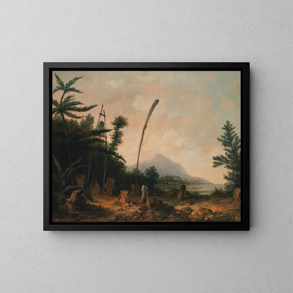 Cimetière dans les mers du Sud - John Webber — gerahmtes Bild an der Wand