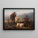 Jäger am Flussufer - John William Bottomley — gerahmtes Bild an der Wand