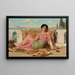 L'animale domestico tranquillo - John William Godward — quadro incorniciato alla parete