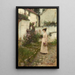 Cueillir des fleurs dans un jardin du Devonshire - John William Waterhouse — gerahmtes Bild an der Wand