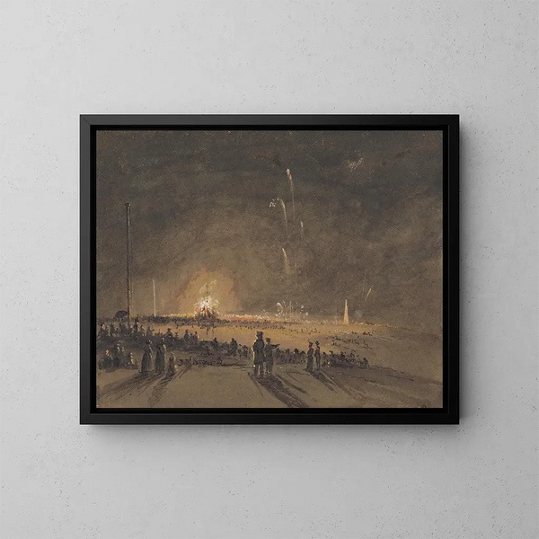 Ein Feuerwerk - John Wilson Carmichael — gerahmtes Bild an der Wand