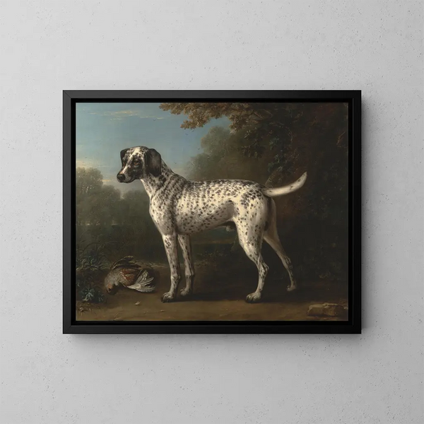 Ein grauer gefleckter Windhund - John Wootton — gerahmtes Bild an der Wand