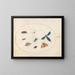 Planche 34 Zwei Nachtfalter mit einer Spinne, einer Raupe, einer Libelle und anderen Insekten - Joris Hoefnagel — gerahmtes Bild an der Wand