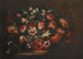 Natura Morta con un Cesto di Tulipani, Garofani e Altri Fiori su un Piedistallo di Pietra - José de Arellano — vista dell’opera