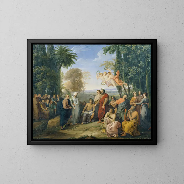 Klopstock unter den Dichtern im Elysium - Josef Abel — gerahmtes Bild an der Wand