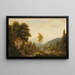 Paesaggio invernale con figure decorative - Josef Burgaritzky — quadro incorniciato alla parete