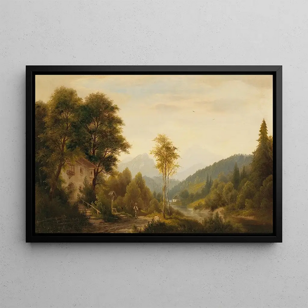 Josef Burgaritzky - Winter Landscape with decorative figures.webp
