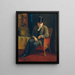 Autoritratto con cilindro - Josef Engelhart — quadro incorniciato alla parete