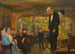 Representation of popular singers Jean Meneghini and Mizzi Lang in a Vienna suburb inn - Josef Engelhart — artwork view