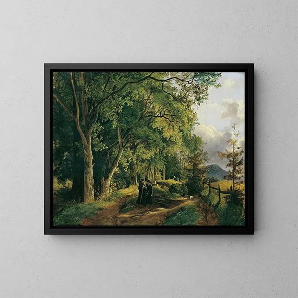 Sentiero verso il Mariahilfberg vicino a Gutenstein - Josef Feid — quadro incorniciato alla parete