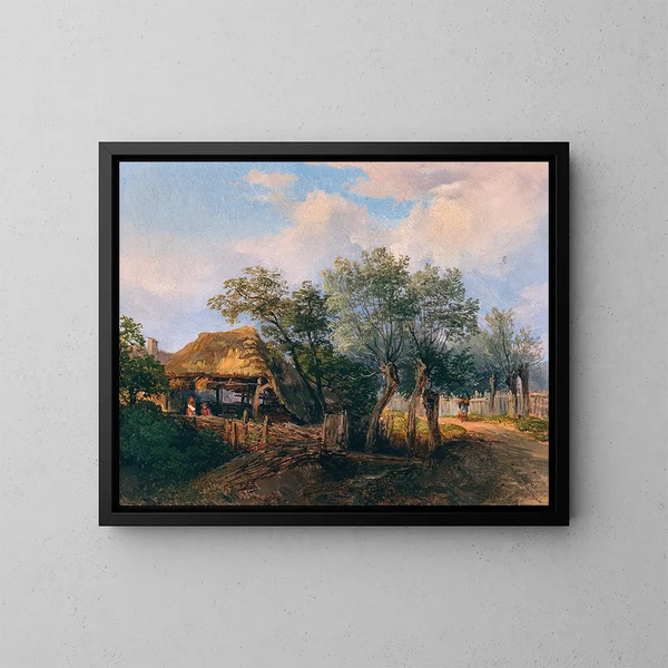 Eine Dorflandschaft - Josef Höger — gerahmtes Bild an der Wand
