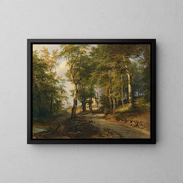 Kapelle im Wald - Josef Höger — gerahmtes Bild an der Wand