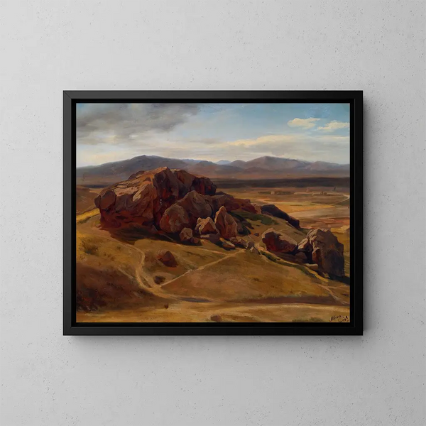 Berglandschaft bei Athen, Areopag - Josef Hoffmann — gerahmtes Bild an der Wand