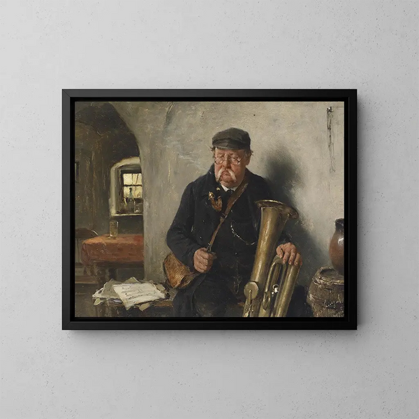 Der Tubaspieler - Josef Kinzel — gerahmtes Bild an der Wand