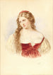 Portrait eines Mädchens mit langen blonden Haaren - Josef Kriehuber — Ansicht des Kunstwerks