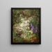 Large still life with alpine flowers - Josef Lauer — framed artwork on a wall
