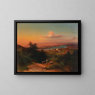 Blick auf Nussdorf - Josef Schwemminger — gerahmtes Bild an der Wand
