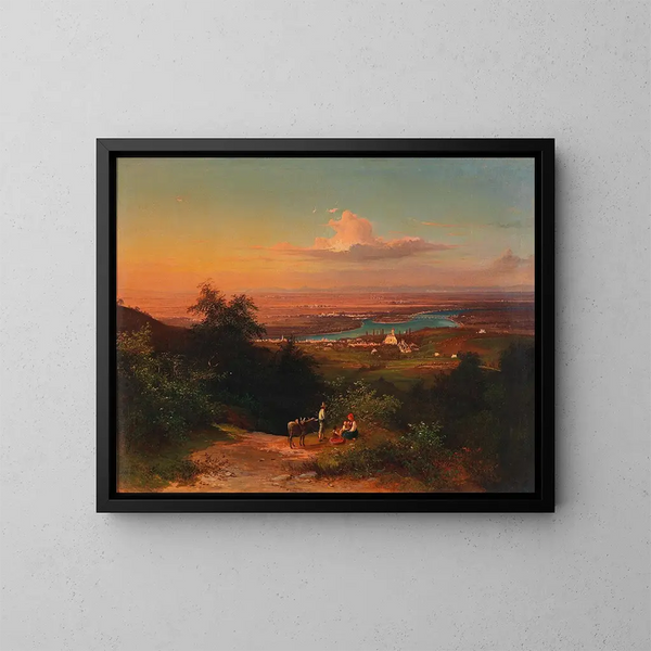 Blick auf Nussdorf - Josef Schwemminger — gerahmtes Bild an der Wand