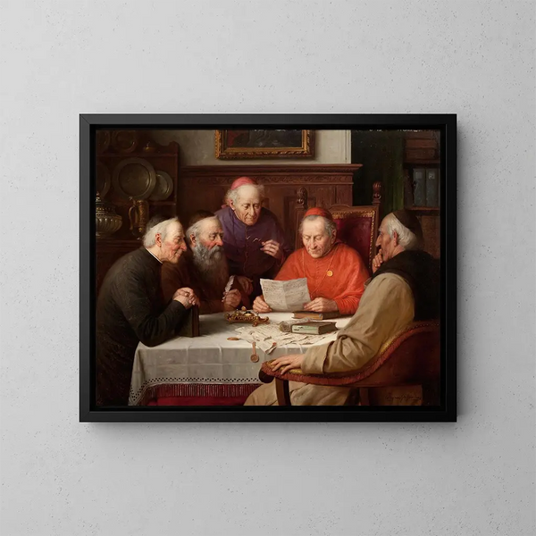 Eine Versammlung der Kardinäle - Josef Wagner-Höhenberg — gerahmtes Bild an der Wand