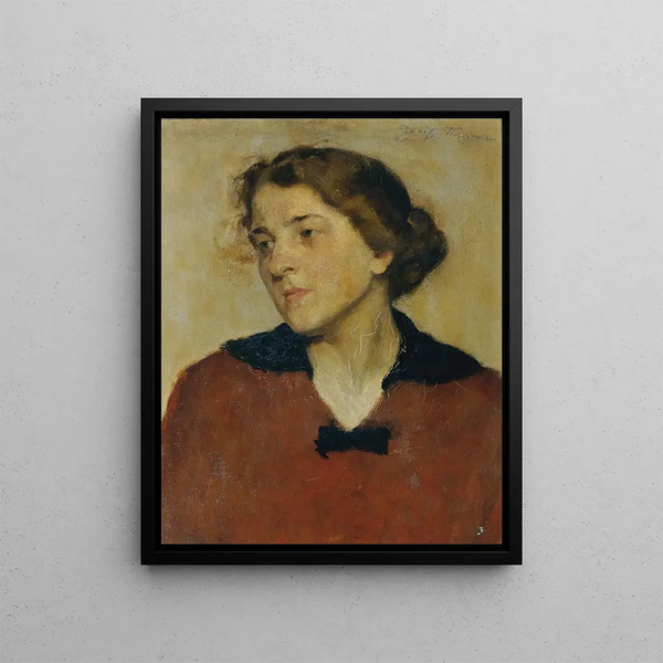 Josef Wawra - Frauenbildnis mit rotem Pullover.webp
