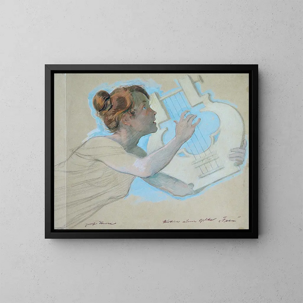 Studie für das Bild Feen - Josef Wawra — gerahmtes Bild an der Wand