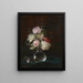 Blumenstrauß in einer Vase aus Glas, die das Fenster des Ateliers des Künstlers widerspiegelt - Joseph Eugène Gilbault — gerahmtes Bild an der Wand