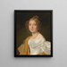Portrait einer jungen Frau in weißem Kleid - Joseph Bernhardt — gerahmtes Bild an der Wand