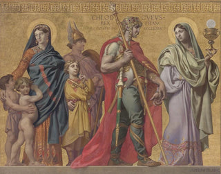 Joseph Blanc - La Foi entrainant Clovis suivi de la reine et de ses enfants puis de divers saints et guerriers.webp