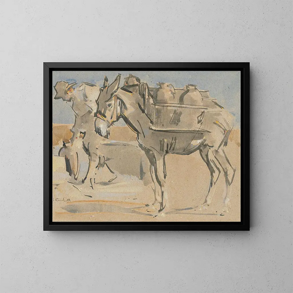 Der Wasserträger - Joseph Crawhall — gerahmtes Bild an der Wand