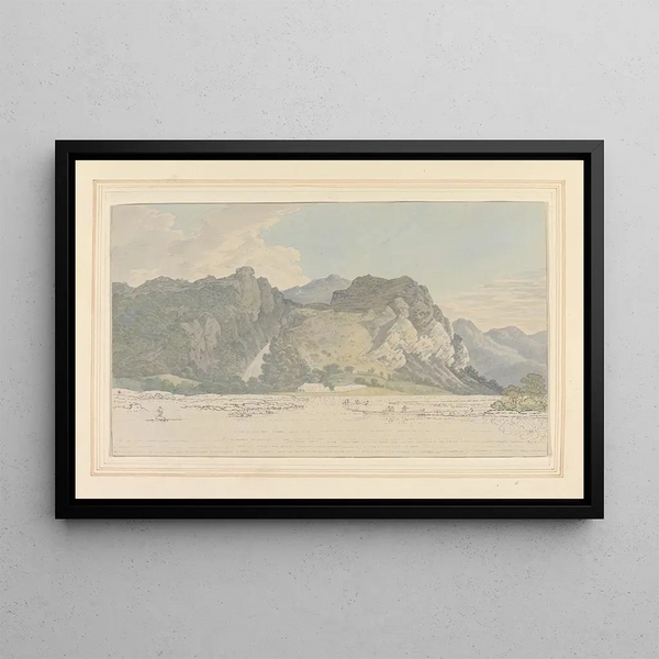 Joseph Farington - Lodore Rocks fall cottage.webp