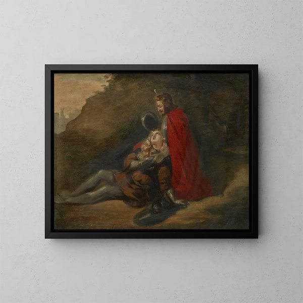 Krieger sterbend - Joseph Hasslwander — gerahmtes Bild an der Wand