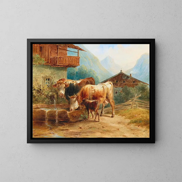 Khe an der Fontaine - Joseph Heicke — gerahmtes Bild an der Wand
