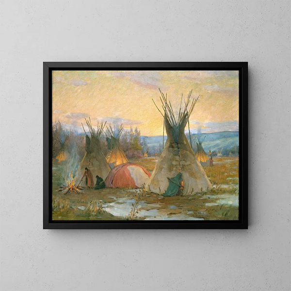 Vorbereitung auf den Medizin-Sweat - Joseph Henry Sharp — gerahmtes Bild an der Wand
