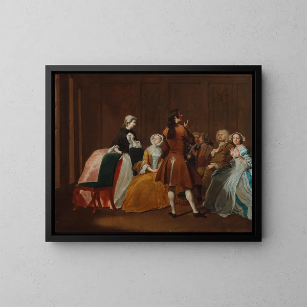 Die Familie Harlowe in Clarisse von Samuel Richardson - Joseph Highmore — gerahmtes Bild an der Wand